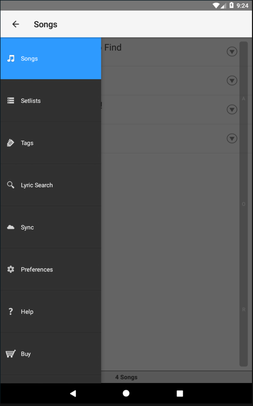 Setlist Helper Home Screen