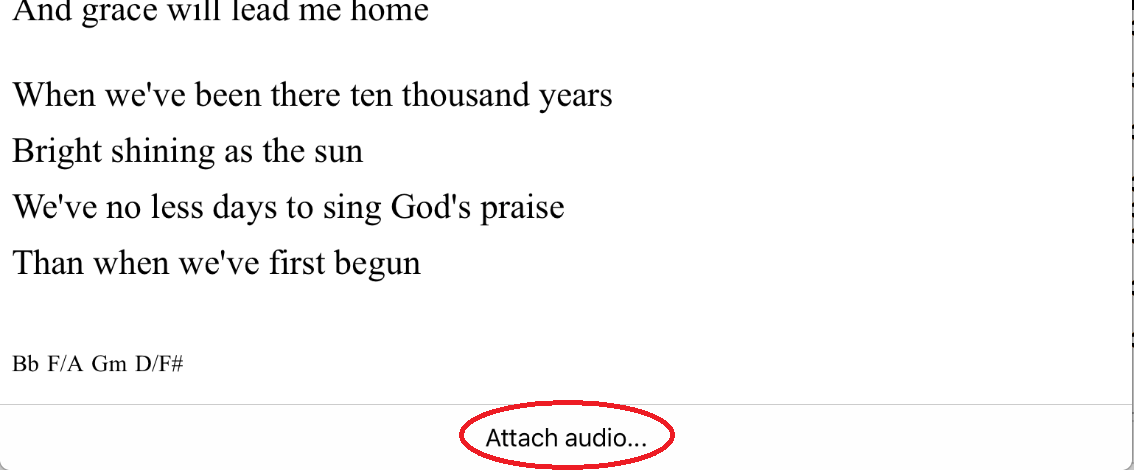 Attach Audio