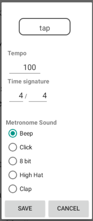 Metronome Edit Dialog