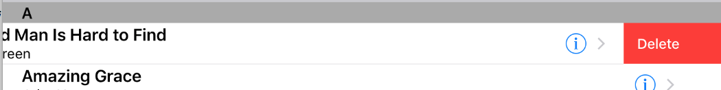 Songs Delete in Setlist Helper for iOS