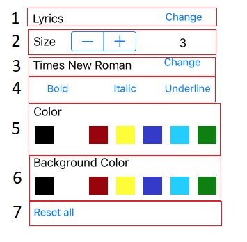 Text Settings Highlighted