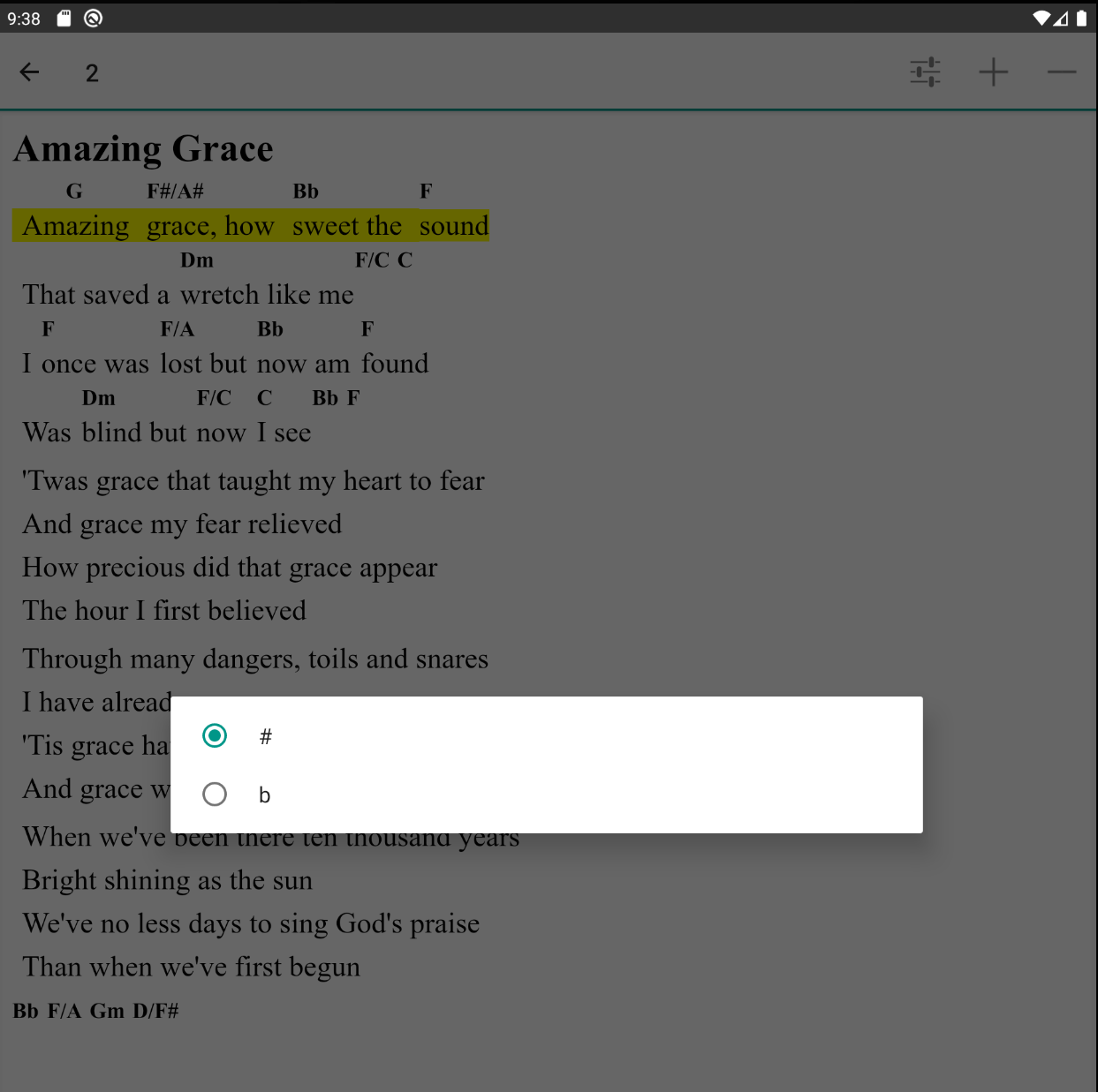 Transpose Sharp or Flat