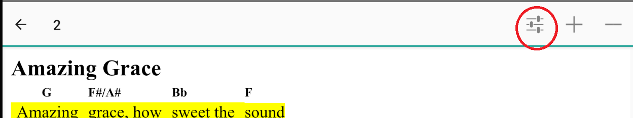Transpose Settings Button
